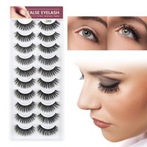 GHSOHS 10 Pairs Eyelashes 3d False Eyelashes Long Soft Natural Curling Thick Manga Lash Clusters Natural Look False Eyelashes Lash Extension