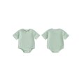 thumbnail image 2 of Cenuakty Infant 0-18M Baby Summer Jumpsuit Solid Color Ribbed Short Sleeve Round Neck Romper Cute Bodysuit, 2 of 9