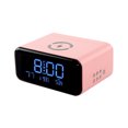thumbnail image 1 of Unatoiry Réveil Numérique avec Haut-Parleur Bluetooth Affichage HD LED pour Heure Précise Charge Sans Fil 15W Rose Quatre en un, 1 of 6