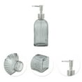 thumbnail image 5 of Unique Bargains 1 Pc Rectangular Bottom Vertical Stripes Soap Dispenser 13.53oz Gold Tone Silver Tone, 5 of 6