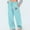#209-Light Blue, variant on Women's Casual Wide Leg Pants, High-Waisted with Elastic Drawstring Waistband and Printed Design, for Daily Wear and Lounge