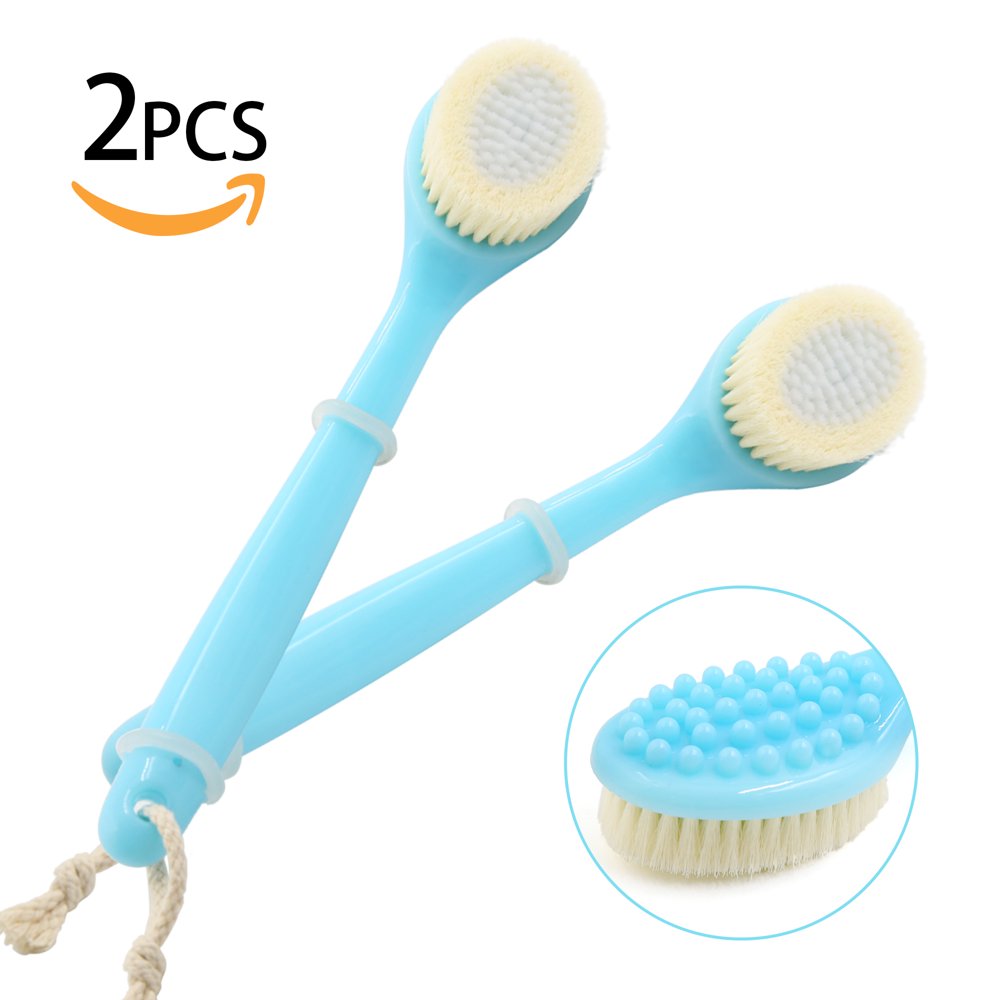 13.4" Long Handle Shower Bath Brush Scrubber for the Back (2pack