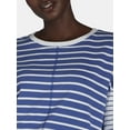 thumbnail image 4 of Time and Tru Women’s Cotton Pullover Tee with Long Sleeves, Sizes XS-XXXL, 4 of 5