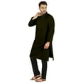 thumbnail image 3 of Atasi Indian Solid Kurta Pajama Set For MensÂ&nbsp;Mandarin Collar Casual Long-Wear Kurta, 3 of 7