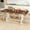 Walnut Brown & White, variant on ModFusion Dining Table Set with Adjustable Feet, Stain Resistant Natural Wood Grain Table Top, White Metal Legs, Dining Room Kitchen, Brown Walnut
