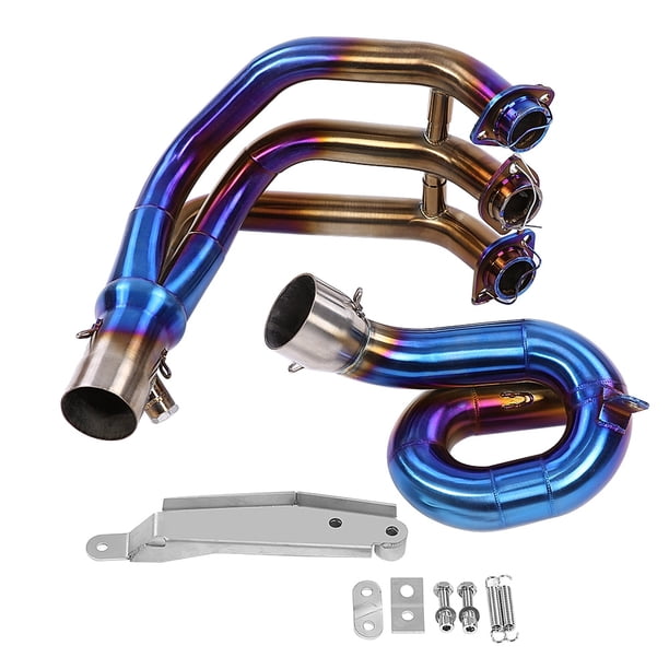 Sistema de escape completo para motocicleta, conexión de tubo de ventilación delantero para Yamaha MT-09/FZ-09 2014-2017 (círculo)