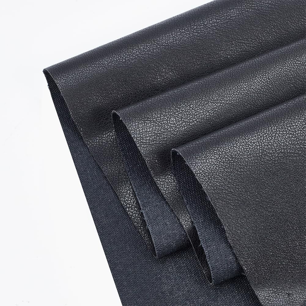 1pc 55×39inch PU Leather Fabric Leather Sheets Faux Leather Material Soft Upholstery Leather for Upholstery Crafts Sofa Handbag Sewings Black
