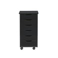 thumbnail image 2 of Linon Cary 6-Drawer Rolling Storage Cart, Black, 2 of 28