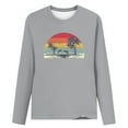 thumbnail image 4 of EQWLJWE Blouses à Manches Longues pour Femmes Grande Taille Mode Printemps Imprimé Manches Longues Col Rond Tee Décontracté Hauts Vêtements d'Automne pour Femmes, 4 of 6
