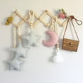 thumbnail image 2 of Accordion Style Expandable Wall Wooden Coat Rack 10 Hooks (Pegs) Hang Hats Jackets Coffee Mug Purses Necklaces Towels Cap Leash Scarves Data Line Kitchenware, 12.59x3.1x2.3", 2 of 7