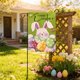 thumbnail image 1 of Bandera de Jardín de Conejos de Pascua - Poliéster Blanco con Textura de Lino, Estampado Festivo para Decoración de Fiestas en Interiores/Exteriores (45x30cm, 130g), 1 of 6