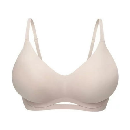 Mrat Womens Bras Comfortable Clearance Bras Women Balconette Bra Style M-503 Short Size Wireless Cami Bra Female V-Neck Hook and Eye Bra Closure Lace Bralette Gray M
