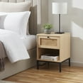 thumbnail image 3 of Virtu Nightstand Side Table with Drawer, Rattan End Table for Living Room or Bedroom, Natural, 3 of 7
