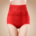 thumbnail image 4 of Gibobby Ropa Interior Elástica para Mujer Ropa interior algodón para mujer, cintura alta, estiramiento Abdominal, bragas cadera, bragas suaves, bragas transpirables para mujer（Rojo， M), 4 of 4