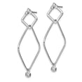 thumbnail image 2 of Sterling Silver Rhodium-Plated CZ Geometric Post Dangle Earrings, 2 of 2
