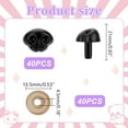 thumbnail image 3 of 40 narices de seguridad para amigurumi, narices de seguridad de plástico para animales con arandelas, narices de muñeca para manualidades, animales de ganchillo, marionetas de peluche y ositos de, 3 of 7