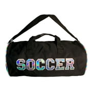 GLOBAL FBA INC Sports Duffel Bag Soccer Gym Bag with Pockets 18 Black