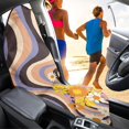 thumbnail image 4 of POLERO Retro Daisy Terry Cloth Car Seat Towel Cover, Non Slip Waterproof Front Seat Cover for Trucks Cars SUVs, 4 of 7