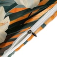 thumbnail image 4 of 3 Pcs Soft Bedding Set, Includes 1 Duvet Cover with Zipper And 2 Pillow,Shams Hawaiian Hibiscus Garden Orange Flowers Full(79"×90"), 4 of 8