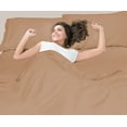 thumbnail image 3 of Clara Clark Premier 1800 Microfiber Collection 3-Line Bed Sheet Set, Cal King Size, Mocha Brown, 3 of 7