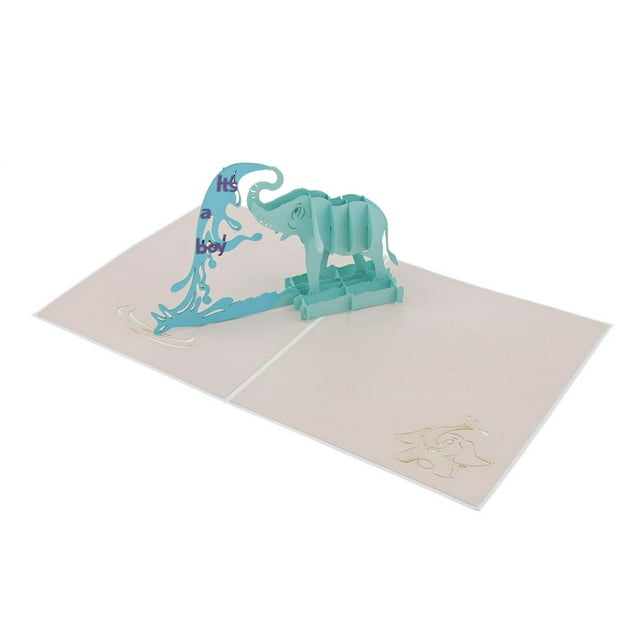 Abbracc 3D Up Invitation Greeting Card With Envelope For Baby Shower Decor Bule