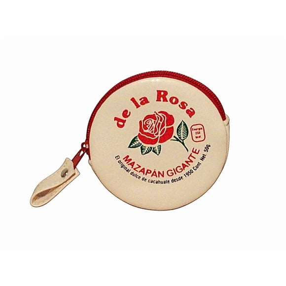MONEDERO en forma de MAZAPAN, Diseño de Dulce Tipico Mexicano, Forma Redonda, Color Beige, Vini Piel, Moda Kawaii, Estilo Novedoso y Encantador.