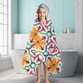 thumbnail image 6 of Yellow Ethnic Floral Pattern Hooded Bath Towel，60"x35" for Ages 3 To 12 Kids, Quick Dry Lightweight Soft Microfiber Hood Beach Towel Cover Up for Kids, 6 of 7