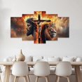 thumbnail image 3 of ZHONGYUTONG 5 Piece Christian Wall Art Jesus Pictures Set of 5 for Christ Church Dining Living Room Home Decor Cross Painting Canvas God Poster Prints Framed (16x24inx2pcs 16x32inx2pcs 16x40inx1pcs), 3 of 5