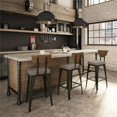 thumbnail image 2 of Amisco Rally 30.88" Faux Leather Bar Stool in Taupe Gray/Gun Metal, 2 of 7
