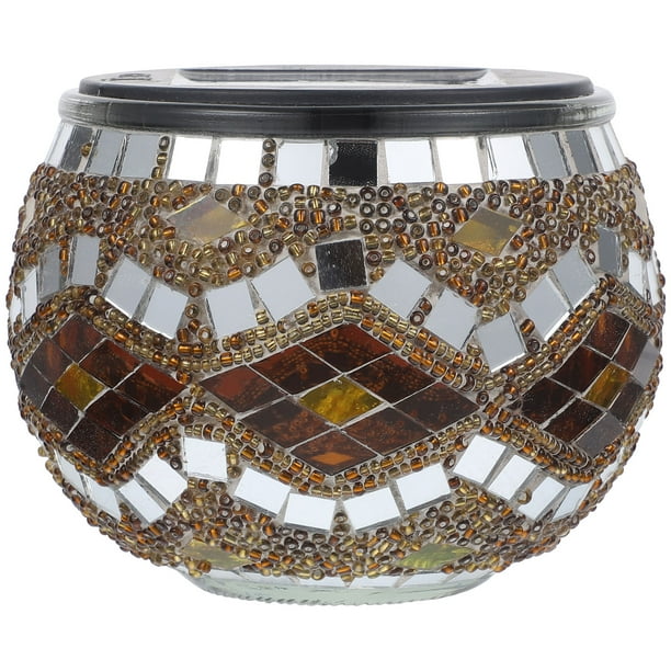 Lámpara solar para jardín, decorativa, para césped, impermeable, para el hogar, con mosaico decorativo
