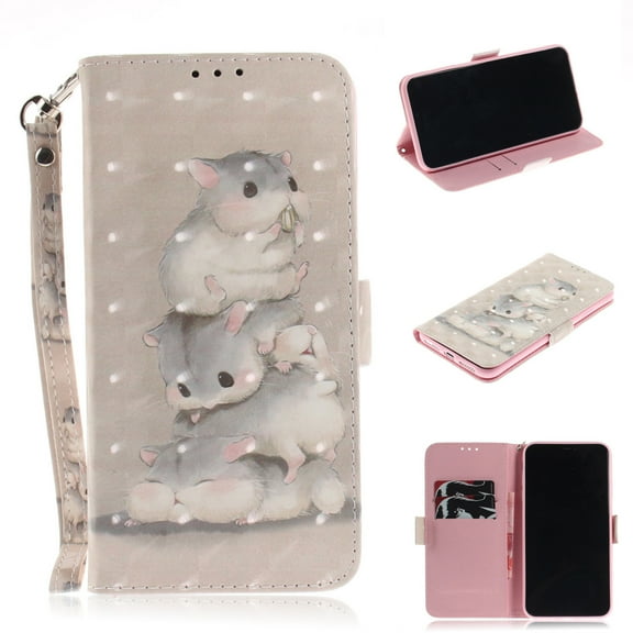 iPhone XR Case, iPhone XR 2018 Case, Allytech 3D PU Leather Protective Cover & Pocket Lanyard Wallet with Cards Holder, Support Kickstand Slim Case for Apple iPhone XR (6.1"), Three squirrels