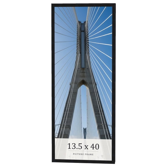 13.5x40 Frame Black Real Wood Picture Frame Width 0.75 inches | Interior Frame Depth 0.5 inches |