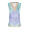 thumbnail image 5 of USSUMA Summer Tops for Women 2025 Womens Tank Tops Sleeveless V Neck Loose Casual Plus Size Tops for Women Lace Tunic Retro Tshirt Loose Tee Camping Light Blue Up to 45% off Tank Top for Women L, 5 of 5