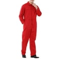 thumbnail image 3 of Toptie Workwear Mechanic Coverall 8.5 oz Polyester Cotton Blend Size Regular-Red-L Regular, 3 of 7