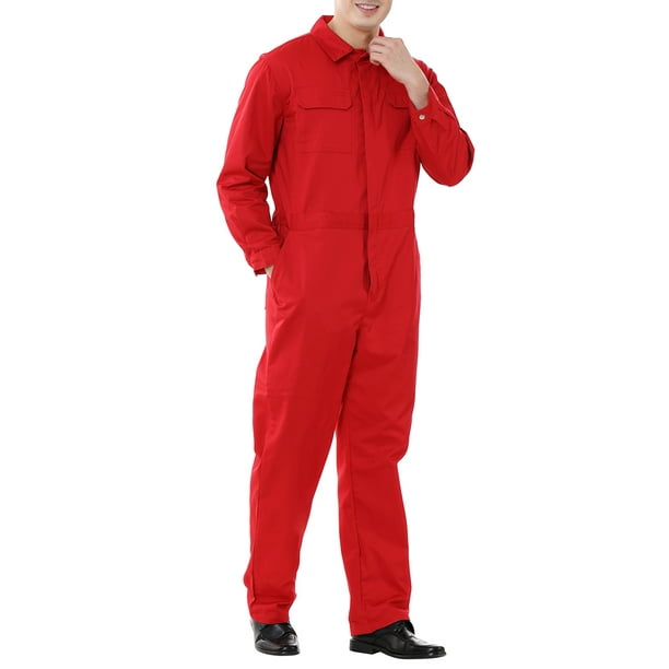 『 TEN NYLON COVERALL RED M 』 TOPTIE Workwear Mechanic Coverall 8.5 oz Polyester Cotton Blend