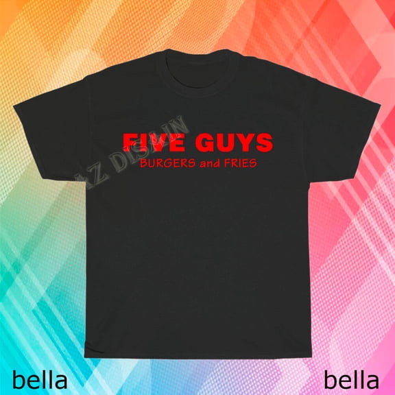 New Five Guys Burgers logo T-Shirt Funny Size S to 5XL