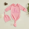 thumbnail image 2 of larppty Boy Girl Coming Home Outfit Baby Sleeper Gown Nightgown Outfits Cute Fall Winter Pajamas and Hat (Red,Newborn), 2 of 4