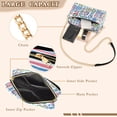 thumbnail image 3 of FORMRS Women Crossbody Purse with Chain Strap Vegan Leather Shoulder Handbag, Blue Retro Pattern, 3 of 7