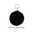 thumbnail image 4 of Fuzzy Ball Keychain Supple Comfortable Lovely Key Rings Adorable Practical Key Chains Women for Children Adults Elderly Students Black 9cm, 4 of 7
