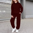 thumbnail image 2 of XAOFW Girls Hoodies Long Sleeve Solid Color Hooded Sweatshirts Casual Soft Pullover Hoodie Outerwear Breathable Top 7-8 Years, 2 of 4