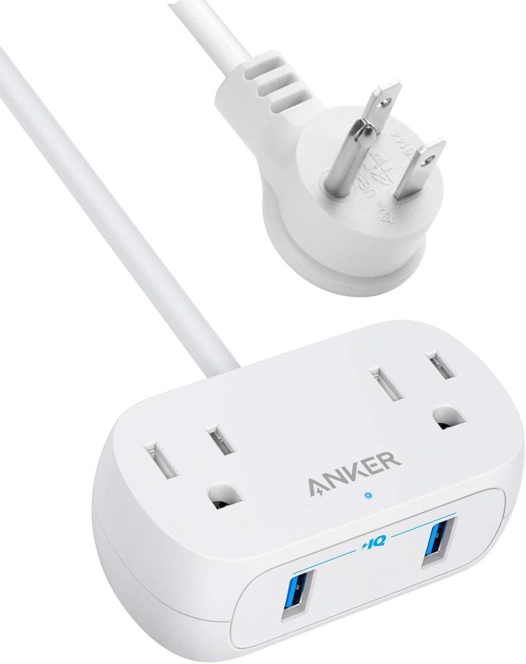 Anker Power Strip with USB PowerExtend USB 2 Mini, 2 Outlets, and 2 USB