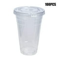 thumbnail image 1 of SXcggal 100 Sets Plastic Cups With Dome Lids for Iced Cold Drink Coffee Tea Smoothie Healthy Unbreakable Multifunctional Kitchenware, 1 of 5