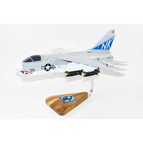 VA-97 Warhawks 1968 A-7a Corsair II Model, LTV, 1/31 Mahogany Scale Model, Navy
