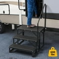 thumbnail image 3 of 2/3/4 Step RV Stairs, RV Steps with Handrail & Anti-Slip Panel - 660lb Capacity Portable Alloy Steel Ladder for Easy Access to RVs, Hot Tubs, and Travel Trailers, 3 of 7