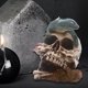 thumbnail image 5 of Fiudx Ofertas relámpago Calavera de resina Calaveras Artesanías de resina Decoraciones de calaveras de terror Adornos personalizados para bar Regalos de Halloween Decoraciones de Halloween, 5 of 6