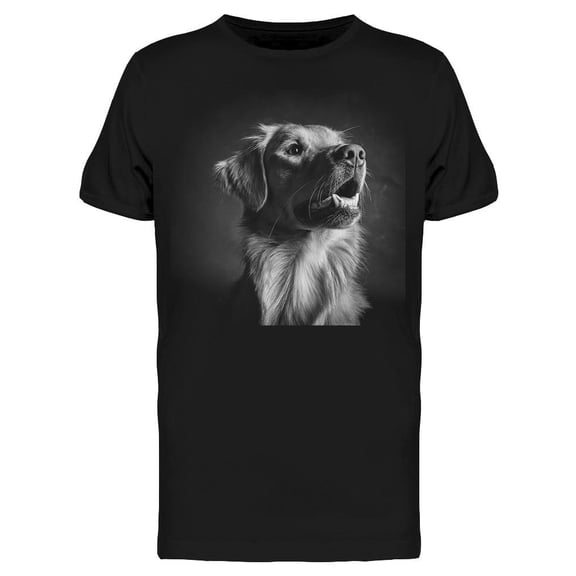 Golden Retriever Bw Portrait Tee Men's -Image by Shutterstock
