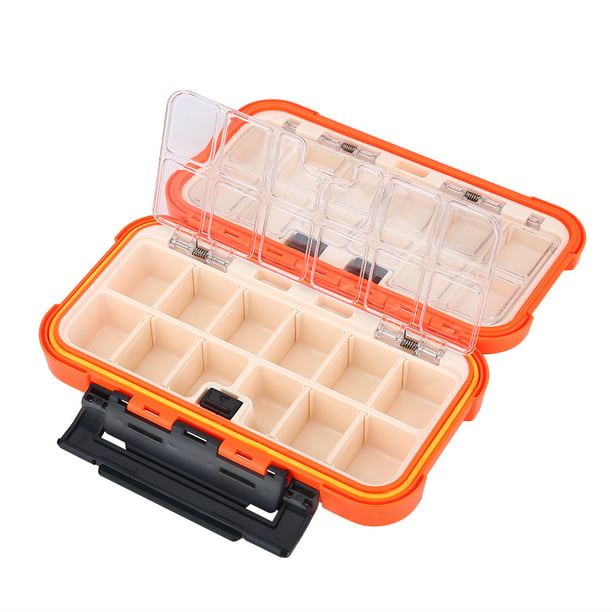 Qiilu Fishing Tackle Box,2Colors 24 Slots Fishing Tackle Accessories Gear  Equipment Storage Waterproof Box, Fishing Storage Box 
