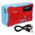 thumbnail image 1 of RD-666T Radio AM FM con manivela de emergencia portátil con energía solar y linterna LED Rojo, 1 of 8