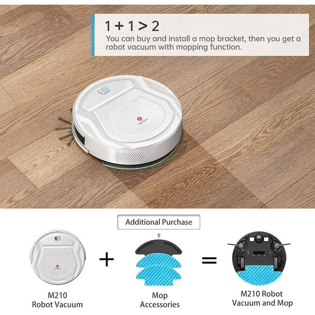 Lefant M210 Robot Vacuum Cleaner, 1800Pa Strong Suction,Slim, Quiet,  Automatic Self-Charging Robotic Vacuum, Wi-Fi/App/Alexa/Remote  Control,Ideal for Pet Hair Hard Floor and Low Pile Carpet 