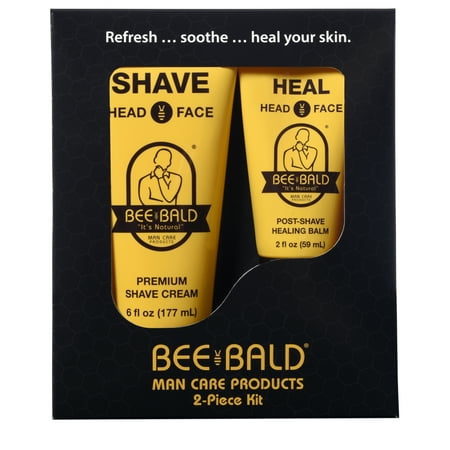 Bee Bald 2 Piece Kit Includes SHAVE & HEAL (Best Way To Shave Your Head Bald)